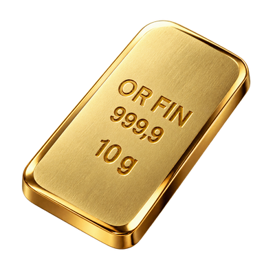 Illustration réaliste d’un lingot d’or de 10 g