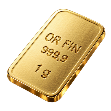 Illustration réaliste d’un lingot d’or de 1 g