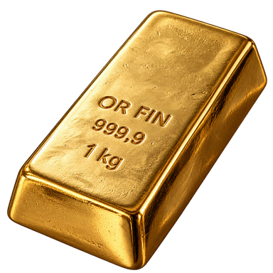 Illustration réaliste d’un lingot d’or de 1 kg