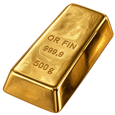 Illustration réaliste d’un lingot d’or de 500 g